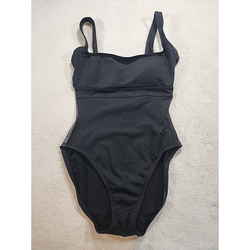 Merona Swimsuit With‎ See Thru Mesh Side Size Small Black EUC